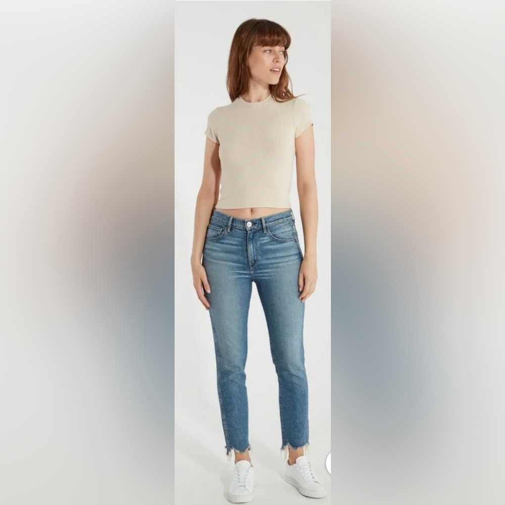 3x1 Womens Straight High Rise Cropped Jeans Premium Denim Size 29